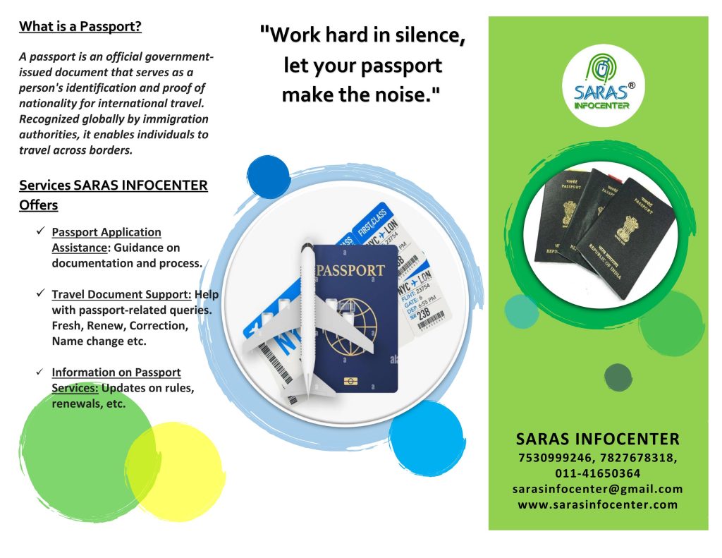 India passport, saras infocenter
