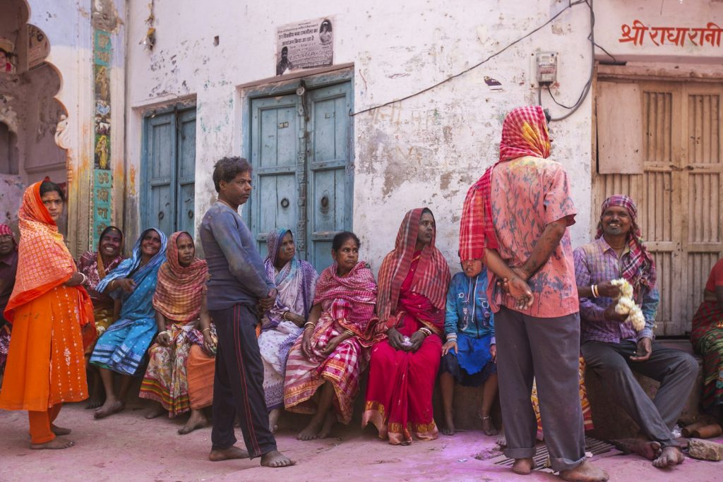 Community members and NGO volunteers gathered together in India